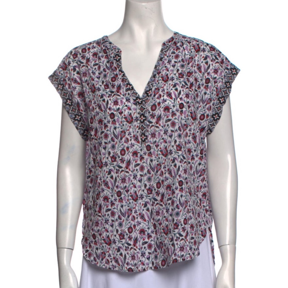Xirena Floral Print V-neck Blouse Barely Worn Sz Small